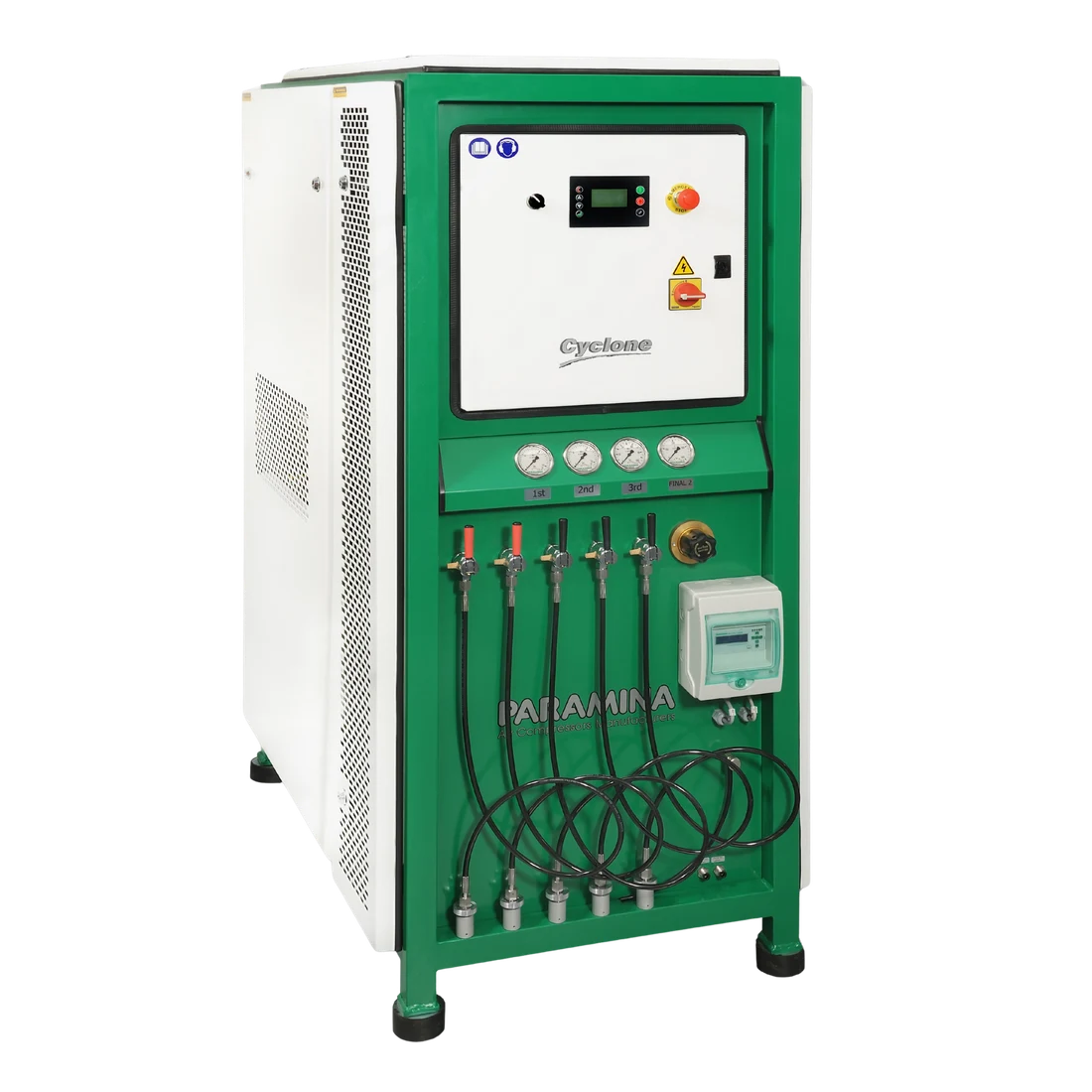 Paramina Cyclone compressor with filling hoses