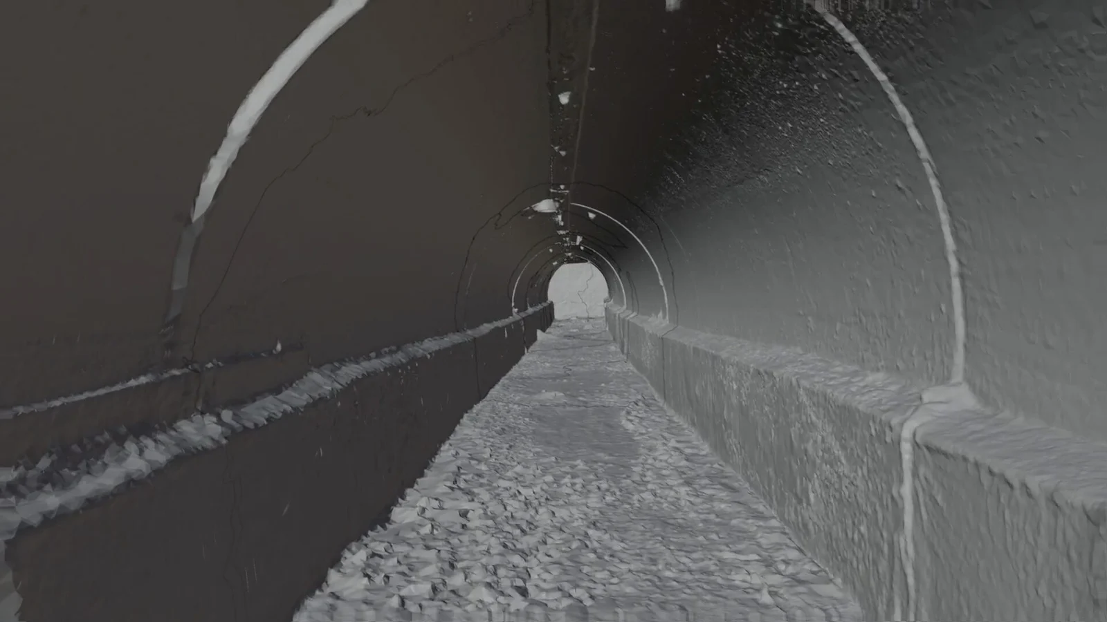 View into the corridor without texture